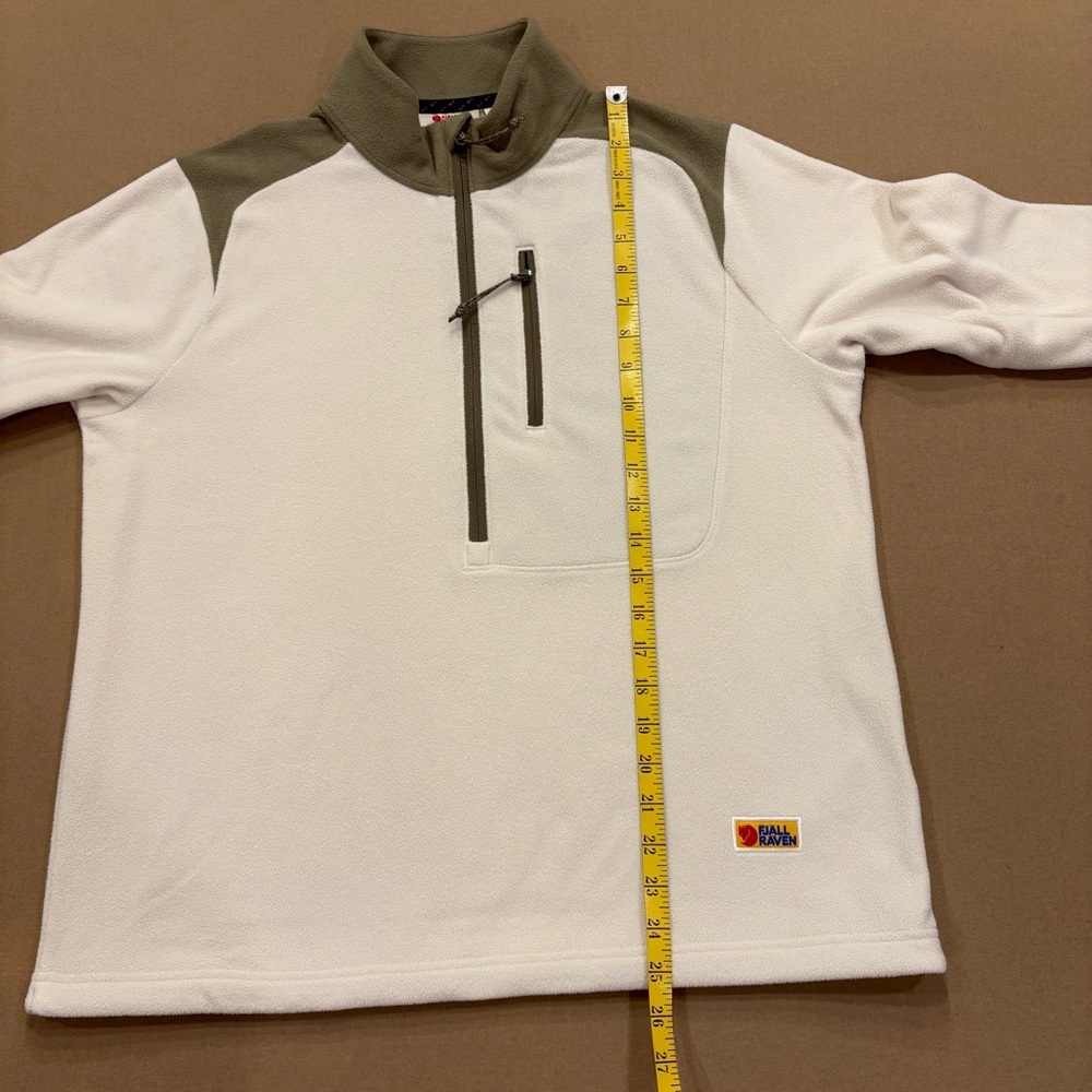 Fjallraven Women Vardag Lite Fleece Half Zip Pullover Chalk White/Light Olive M - Picture 7 of 13